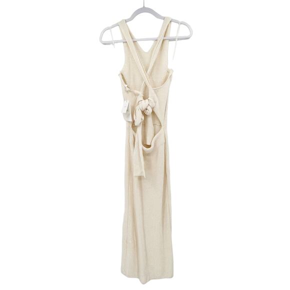 A.L.C. Ivory Knit Caleb Dress Cross-back Tie Midi Size S - Picture 4 of 10